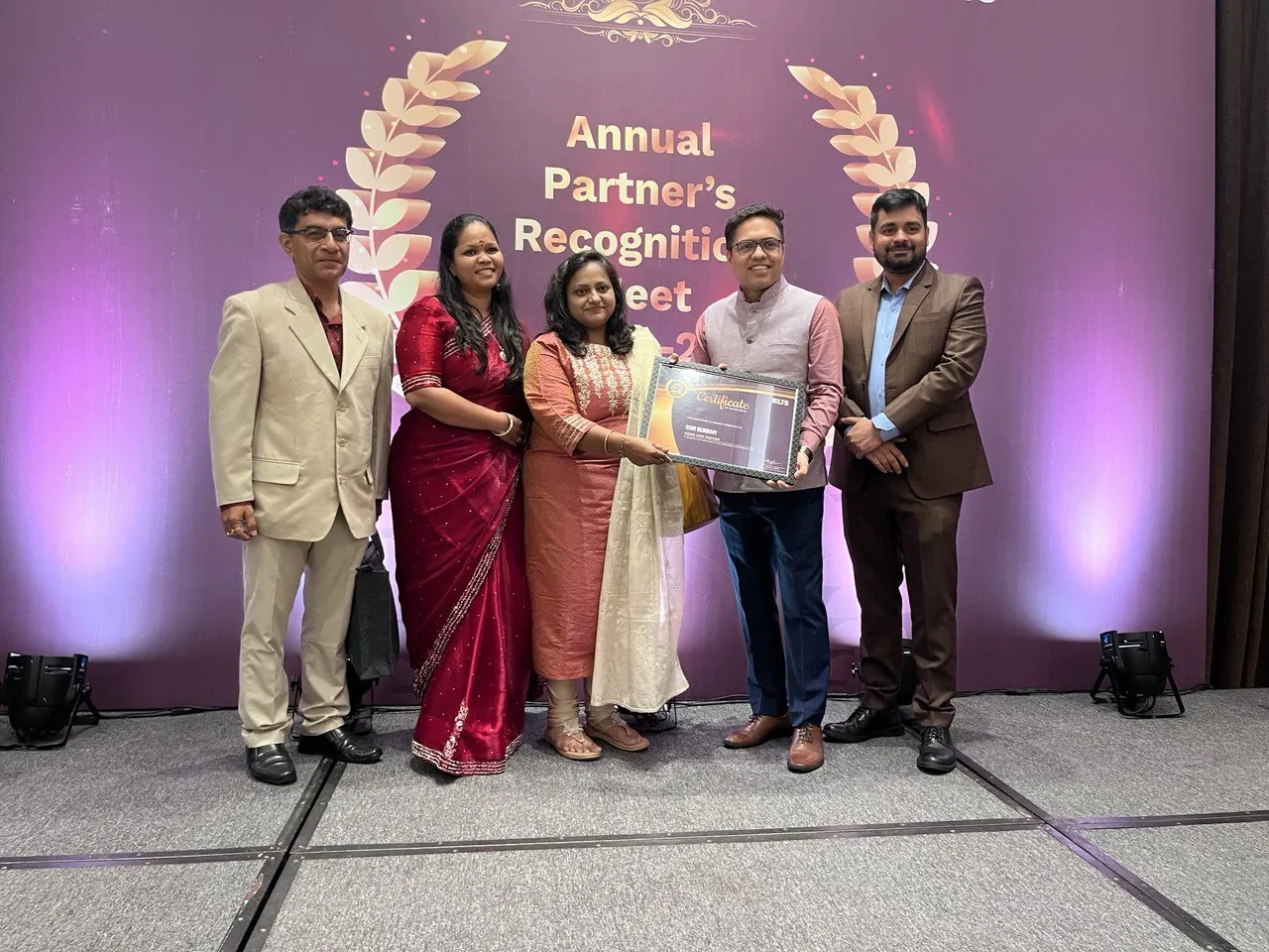 Soma Chatterjee, founder of SSBE Academy, at a partner recognition event